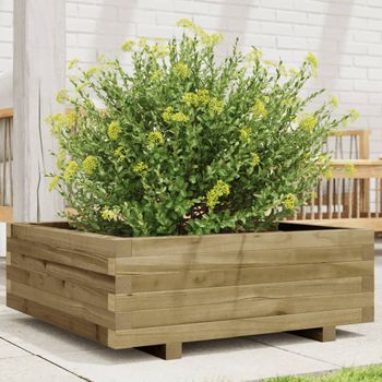 Jardinera | Macetero De Madera De Pino Impregnada 70x70x26,5 Cm Cfw3964973