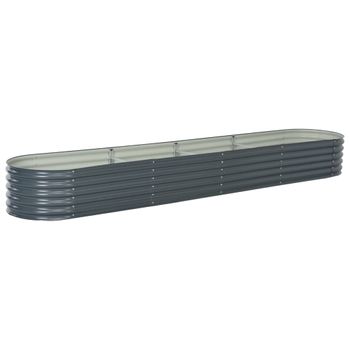 Jardinera Arriate | Macetero De Acero Galvanizado Gris 400x80x44 Cm Cfw741975