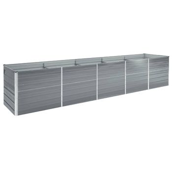 Jardinera Arriate | Macetero De Acero Galvanizado Gris 400x80x45 Cm Cfw741976