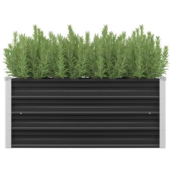 Jardinera Arriate | Macetero De Acero Galvanizado Gris Antracita 100x40x45 Cm Cfw741980