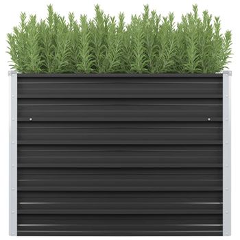 Jardinera Arriate | Macetero De Acero Galvanizado Gris Antracita 100x40x77 Cm Cfw741981