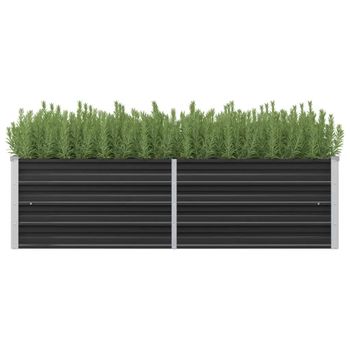 Jardinera Arriate | Macetero De Acero Galvanizado Gris Antracita 160x40x45 Cm Cfw741983