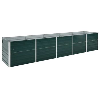 Jardinera Arriate | Macetero De Acero Galvanizado Verde 400x80x45 Cm Cfw742030