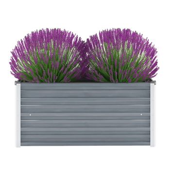 Jardinera Arriate | Macetero De Jardín De Acero Galvanizado Gris 100x40x45 Cm Cfw742136