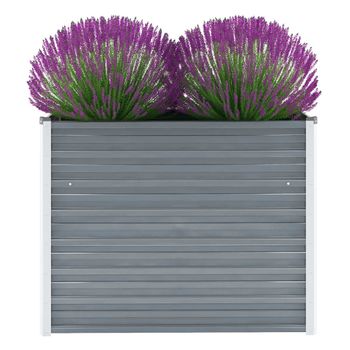 Jardinera Arriate | Macetero De Jardín De Acero Galvanizado Gris 100x40x77 Cm Cfw742137