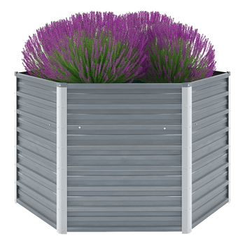 Jardinera Arriate | Macetero De Jardín De Acero Galvanizado Gris 129x129x77 Cm Cfw742138