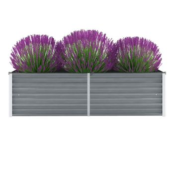 Jardinera Arriate | Macetero De Jardín De Acero Galvanizado Gris 160x40x45 Cm Cfw742139