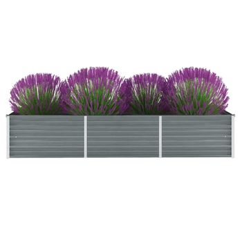 Jardinera Arriate | Macetero De Jardín De Acero Galvanizado Gris 240x80x45 Cm Cfw742141