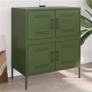 Aparador | Aparador De Comedor | Armario De Cocina De Acero Verde Oliva 68x39x79 Cm Cfw7700814