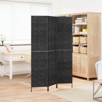 Biombo Divisor De 3 Paneles | Separador De Ambientes Jacinto De Agua Negro 122x180 Cm Cfw744832