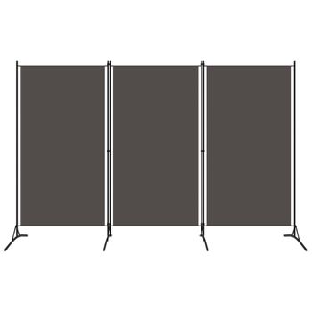 Biombo Divisor De 3 Paneles | Separador De Ambientes Gris Antracita 260x180 Cm Cfw744953