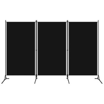 Biombo Divisor De 3 Paneles | Separador De Ambientes Negro 260x180 Cm Cfw744961