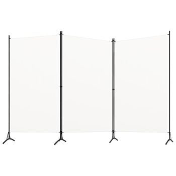 Biombo Divisor De 3 Paneles | Separador De Ambientes Tela Blanco 260x180 Cm Cfw744962