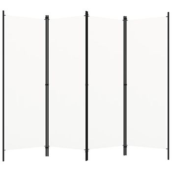 Biombo Divisor De 4 Paneles | Separador De Ambientes Blanco 200x180 Cm Cfw744966