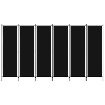 Biombo Divisor De 6 Paneles | Separador De Ambientes Negro 300x180 Cm Cfw745079