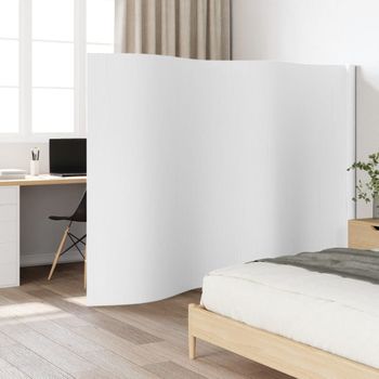 Biombo Divisor | Separador De Ambientes De Bambú Blanco 165x400 Cm Cfw745081