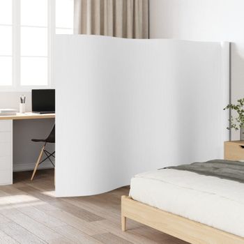 Biombo Divisor | Separador De Ambientes De Bambú Blanco 165x600 Cm Cfw745082