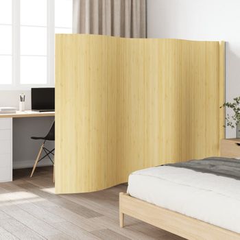 Biombo Divisor | Separador De Ambientes De Bambú Color Natural Claro 165x400 Cm Cfw745087