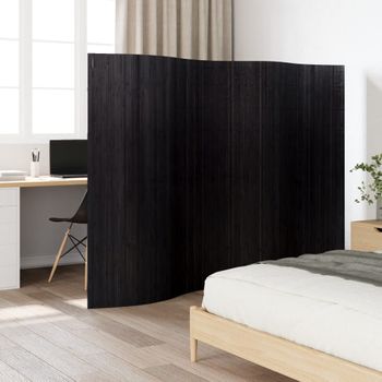 Biombo Divisor | Separador De Ambientes De Bambú Negro 165x250 Cm Cfw745102