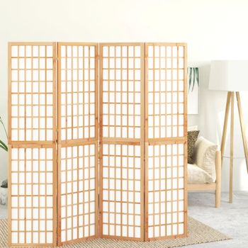 Biombo Divisor Plegable Con 4 Paneles | Separador De Ambientes Estilo Japonés 160x170 Cm Cfw745120