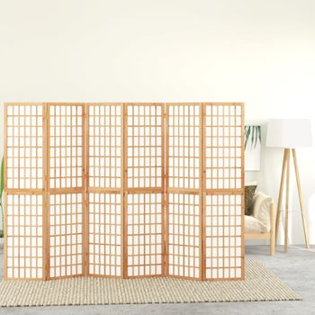 Biombo Divisor Plegable Con 6 Paneles | Separador De Ambientes Estilo Japonés 240x170 Cm Cfw745126