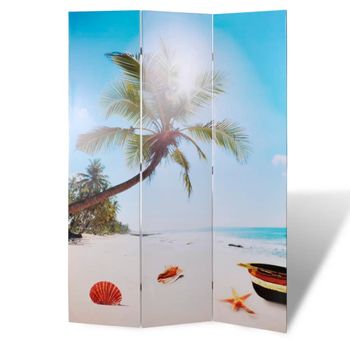 Biombo Divisor | Separador De Ambientes Plegable 120x170 Cm Playa Cfw3425450