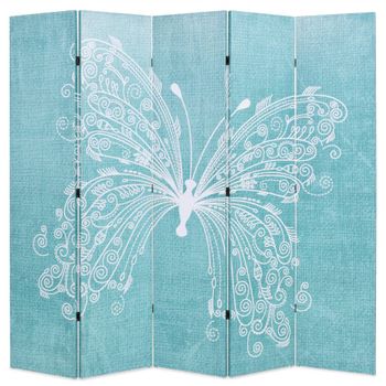 Biombo Divisor | Separador De Ambientes Plegable 200x170 Cm Mariposa Azul Cfw9266195