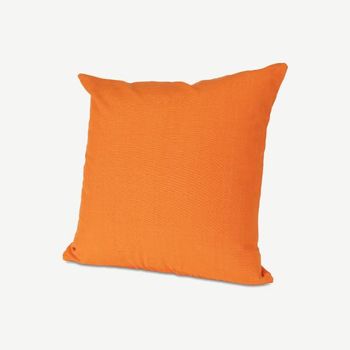 Funda De Cojín Loneta En Colores Lisos. Naranja