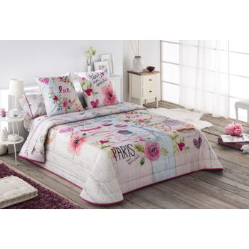 Colcha Bouti Cookie Color Unico Para Cama De 135 Cms.