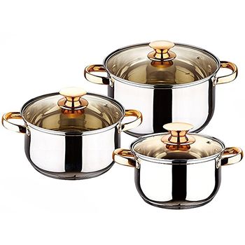 Batería De Cocina 6 Piezas Golden Premium Alta Calidad