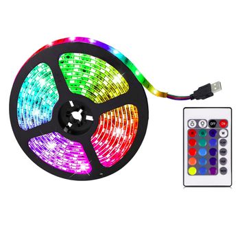 Tira de luces decorativas de 40 luces LED IP44 y 8 funciones RGB 3 m a pilas  - Cablematic