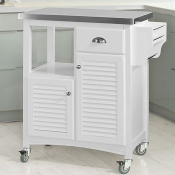 Carrito De Cocina De Acero Pp Mdf Homcom 43,9x30,5x75,6cm-blanco con  Ofertas en Carrefour