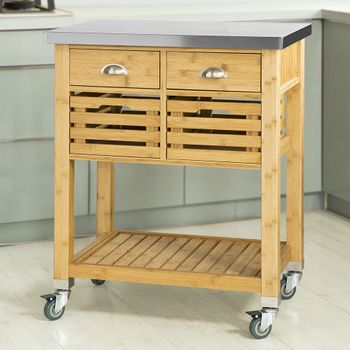 Carrito De Cocina, Verdulero Con Encimera En Acero Inoxidable, Moher,,gris  con Ofertas en Carrefour