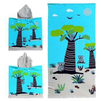 Pack Infantil Swing: Un Poncho Y Una Toalla De Playa De Microfibra 100% Poliéster