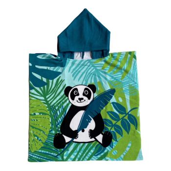 Poncho Infantil De Microfibra Panda