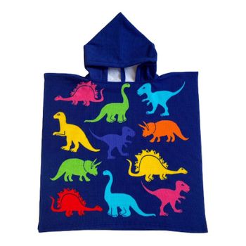 Poncho Infantil De Microfibra Dino