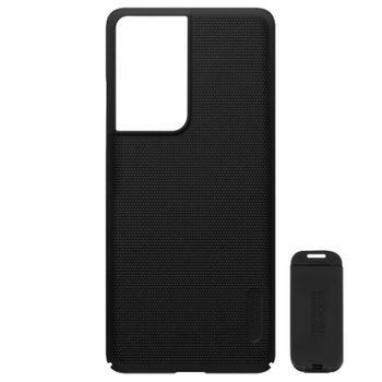 Carcasa Samsung S21 Ultra Soporte Vídeo Super Frosted Shield Nillkin - Negro