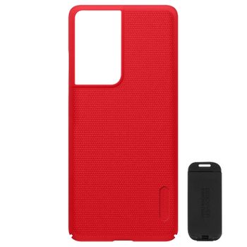 Carcasa Samsung S21 Ultra Soporte Vídeo Super Frosted Shield Nillkin - Rojo