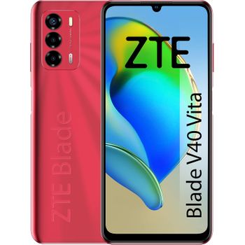 Zte Blade V40 Vita - Smartphone 6,74" Hd+ 90hz, 4gb Ram, 128gb Almacenamiento, Bateria De 5130 Mah, Carga Rápida 22,5w, Triple Cámara 48mp, Nfc, Rojo