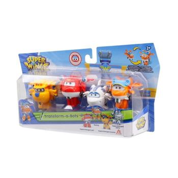 Super Wings - Transform-a-bots Set X4 - Aviones De Juguete