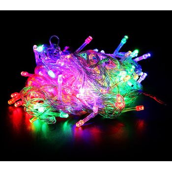 499296 Tira Led De 180 Guirnaldas Efecto Multicolor (cable Transparente)