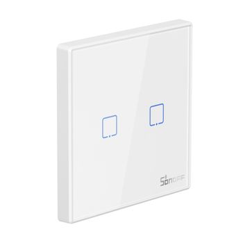 Interruptor De Pared De 2 Canales Con Conexión Wifi - Sonoff