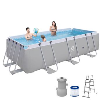 Piscina Tubular Avenli Steelsuper Frame Rectangular Pool Set. Capacidad 7020l, Con Depuradora Y Escalera.