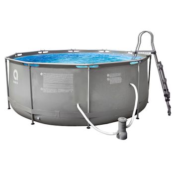 Piscina Tubular Avenli Round Steel Frame Pool 360cm X 122cm. Capacidad 10126l, Con Depuradora Y Más Accesorios