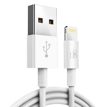 D8 Cable Usb 1m Carga+datos Certificado Mfi Blanco Compatible Con Iphone 14 13 12 11 X