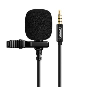 Micrófono Corbata Jack 3,5mm Grabación Omnidireccional Reducción Sonido Negro