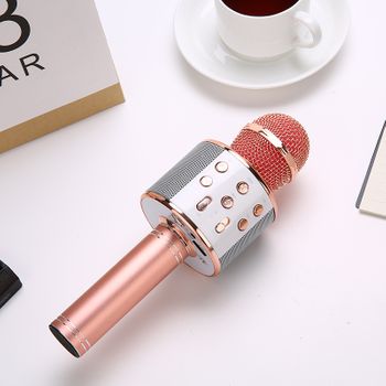 Veanxin Ws88 Micrófono De Karaoke Inalámbrico De Mano Micrófono De Altavoz Usb Para Niños - Rosa