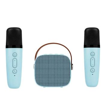 Veanxin K1 Karaoke Teléfono Para Niños Que Cantan Altavoz Bluetooth Micrófono Inalámbrico Reunión Estilo Familiar - Azul