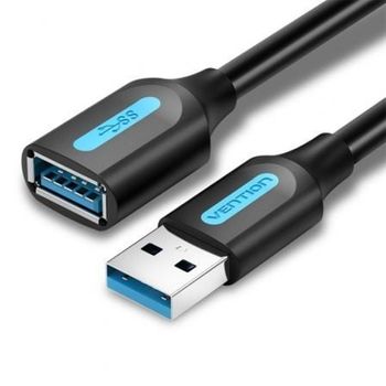 Cable Alargador Usb 3.0 Vention Cbhbd/ Usb Macho - Usb Hembra/ 5gbps/ 50cm/ Negro