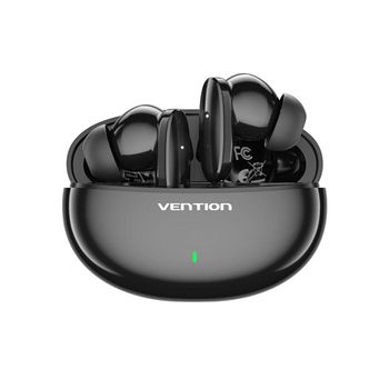 Auriculares Inalámbricos Vention Nbf0 Con Estuche De Carga Bluetooth 5.3 Negro